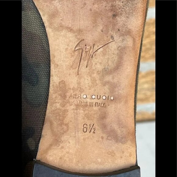 Giuseppe Zanotti Camo Canvas Crystals Skulls Flats Sz 6.5 - Picture 6 of 9